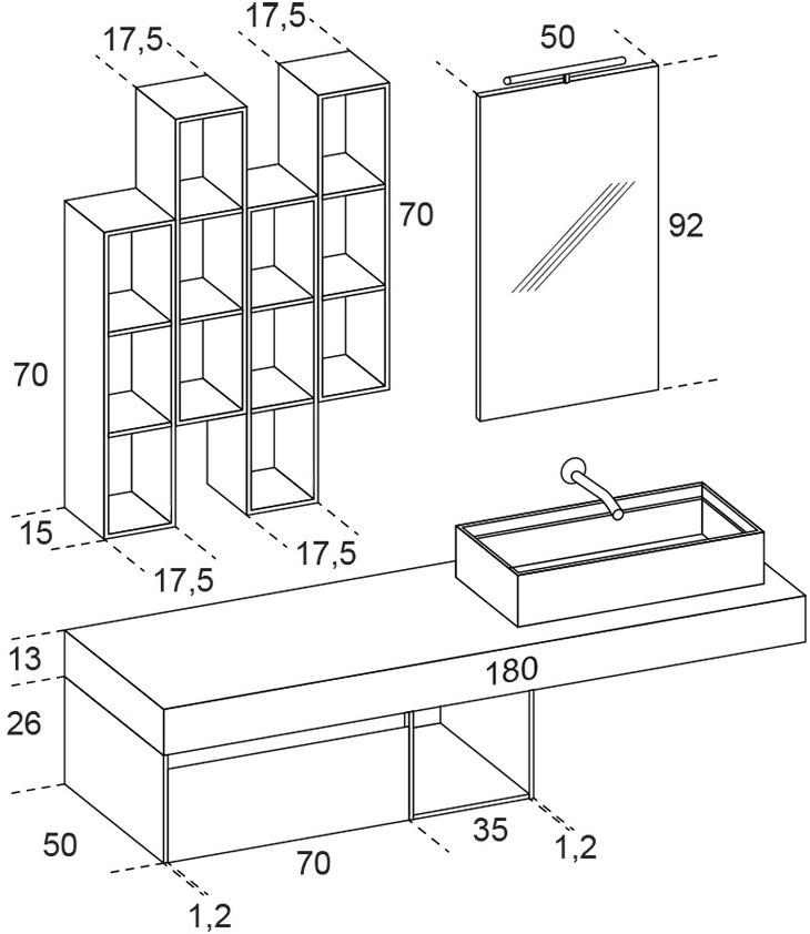 RAB Arredobagno Тумба под умывальник с зеркалом 3.0 sun-id-1440464 - Вид №3