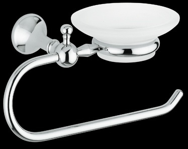 RE239 Полотенцедержатель с мыльницей, из матового стекла, настенный, bagno&associati REGENCY