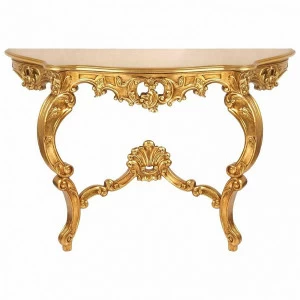 Консоль с деревянной столешницей 78х113 см античное золото Fly Gold ART-ZERKALO  00-3884136 Золото