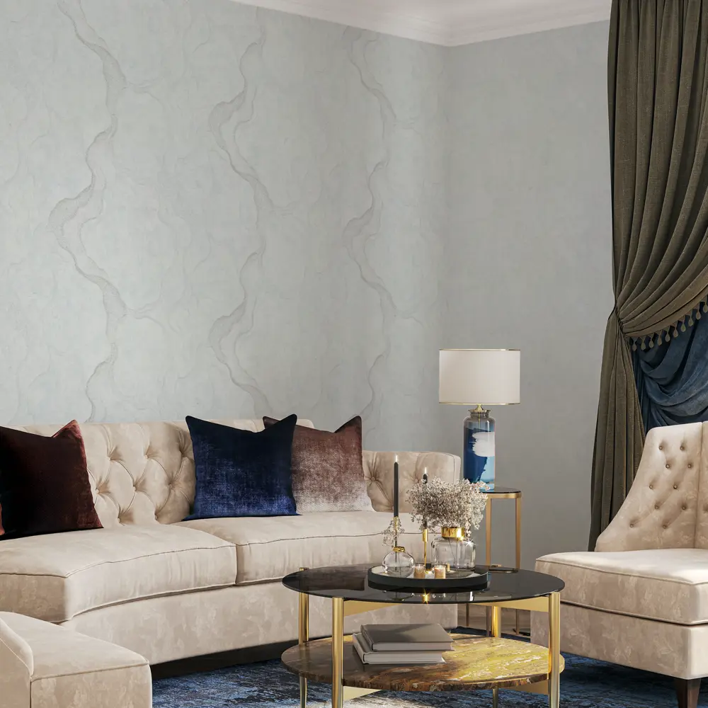 Обои Palitra Life Sumatra - голубые флизелиновые для стильного интерьера 89394519 STLM-1436116 - Вид №4