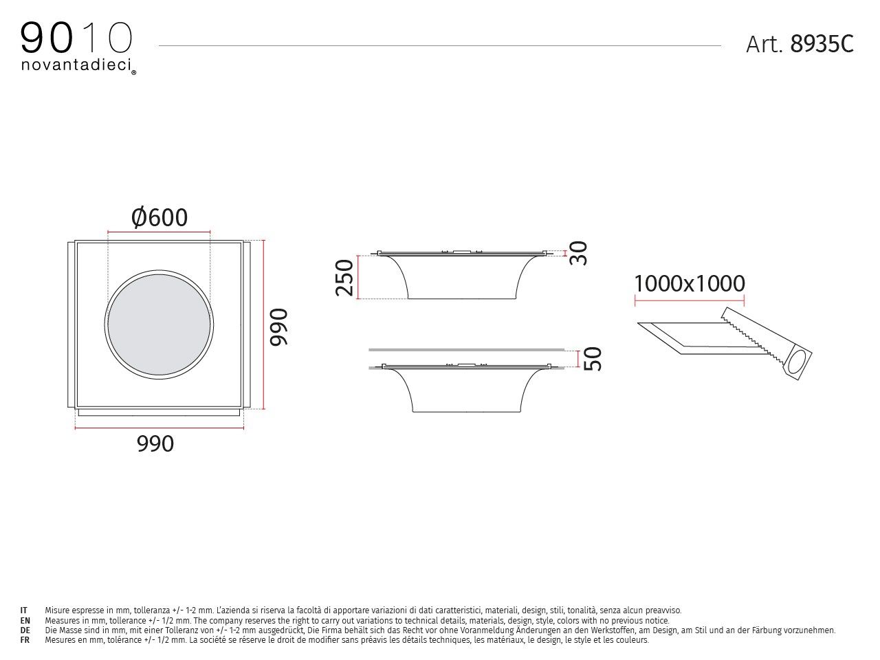 Светодиодный потолочный светильник cristaly® 9010 novantadieci 8935C ARCH-00116864 - Вид №2