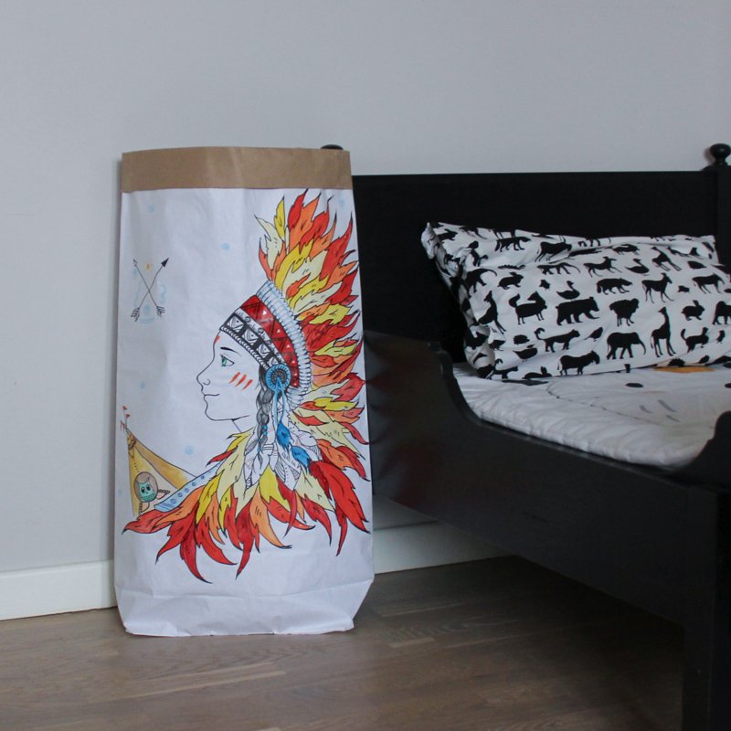 Эко-мешок для игрушек под раскраску из крафт бумаги VAMVIGVAM  282066 Белый;бежевый Santreyd  - Вид №6