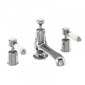 Burlington Смеситель Kensington с 3 отверстиями и выталкиваемым мусором Четверть оборота с акцентом Медичи KE12-QT MED