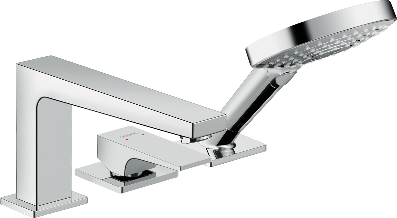 32550000 Metropol однорычажный смеситель для ванны на край, 3 отверстия, с рычажной ручкой для Secuflex Hansgrohe 