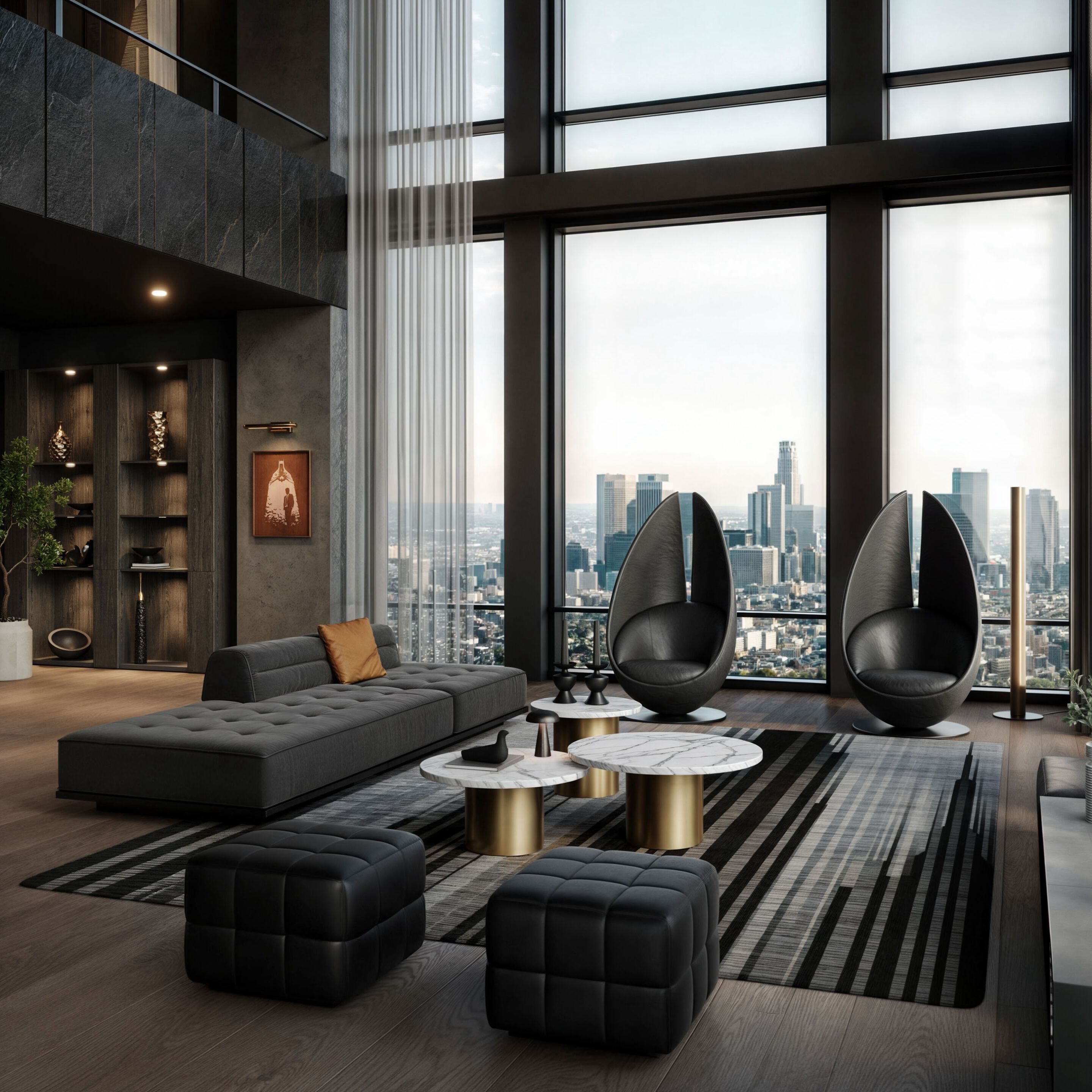 Круглый мраморный журнальный столик Wayne Enterprises Home Collection WE-160 ARCH-00117773 - Вид №1