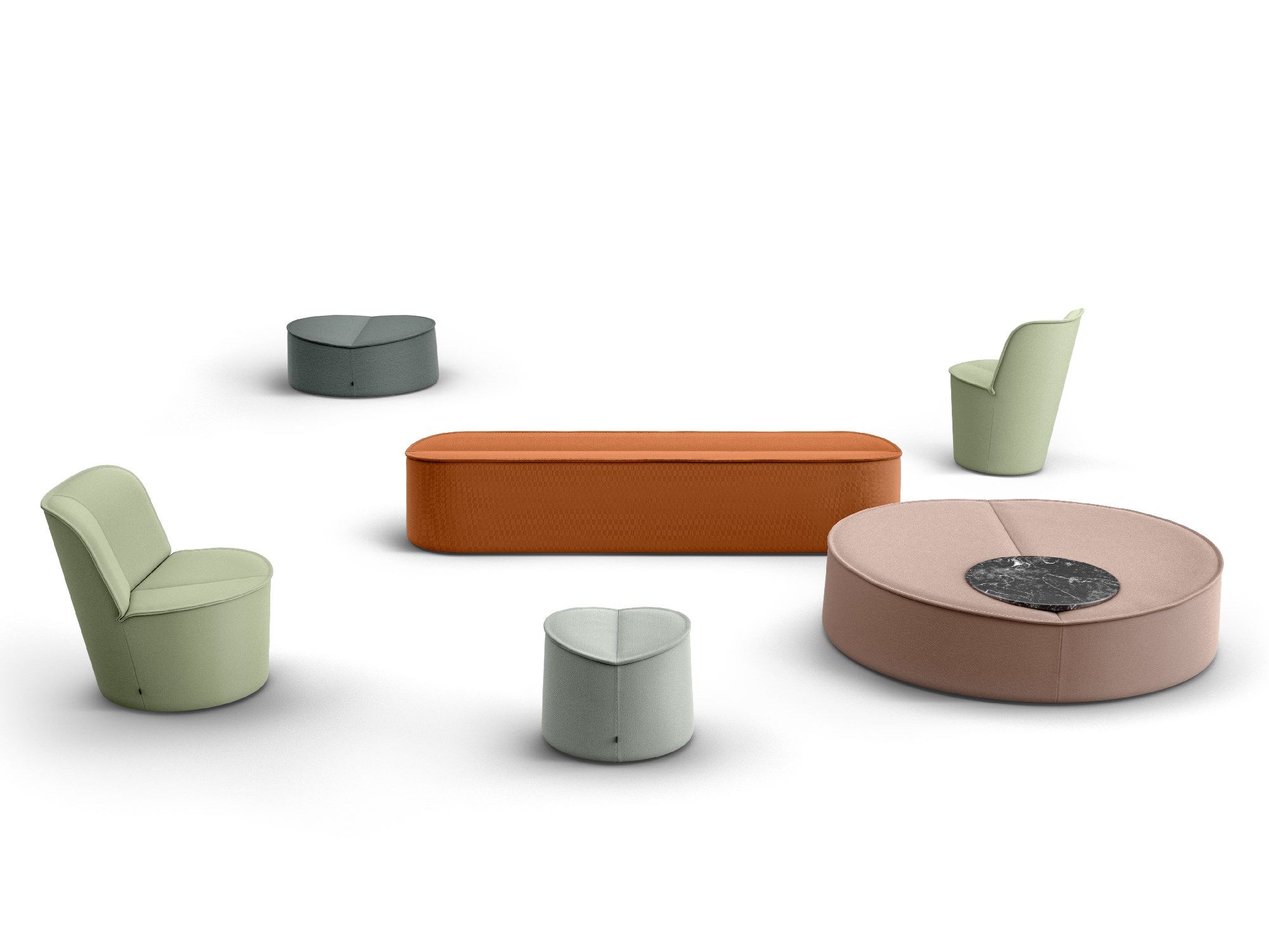 Круглый пуф из ткани COR Nenou ARCH-00020051 - Вид №2