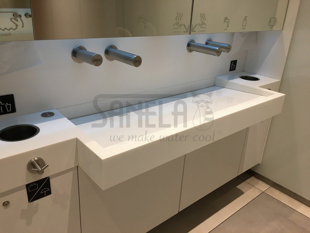 03430 Автоматический настенный нержавеющий смеситель для подачи холодной и теплой воды, 24 В SANELA  - Вид №2