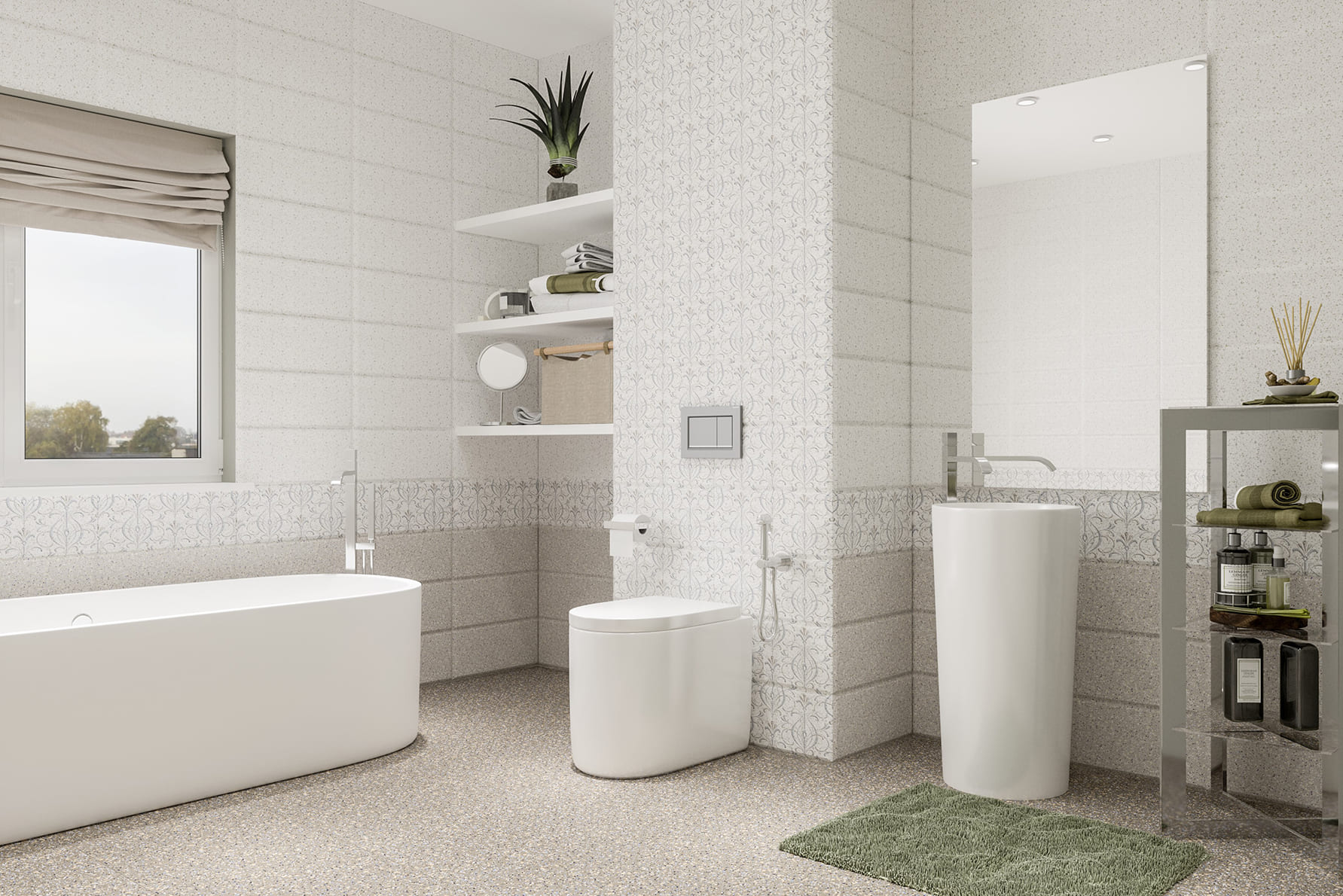 Керамическая плитка ГЛОРИЯ 130871 20х45 см PiezaROSA  - Вид №1