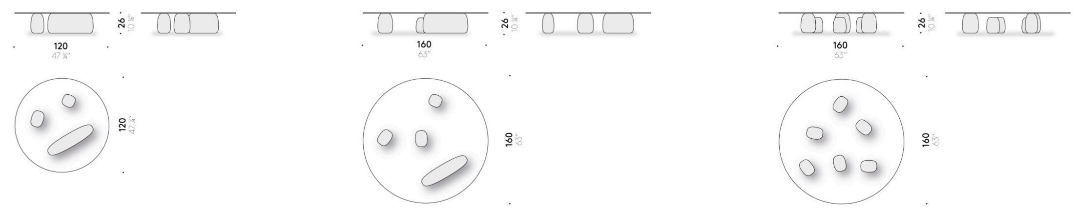 Хрустальный низкий круглый журнальный столик с мраморной основой DE PADOVA ISHI STONE ARCH-00121614 - Вид №4