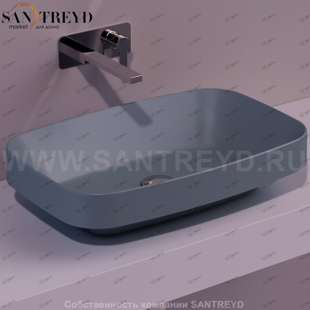 BB11CEMENTOMATT Накладная раковина на столешницу  прямоугольная Simas Baden Baden