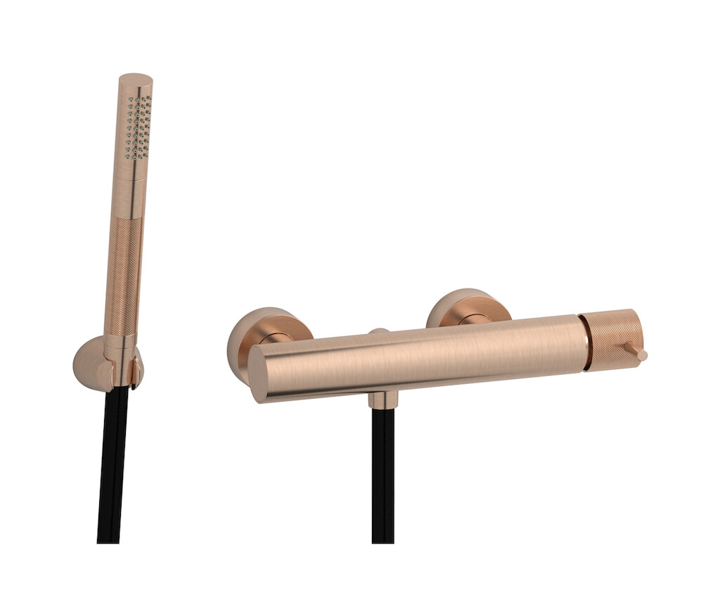 Встроенный смеситель для душа в комплекте с душевым гарнитуром. WE ARE IB id350sr Brushed Rose Gold Industria