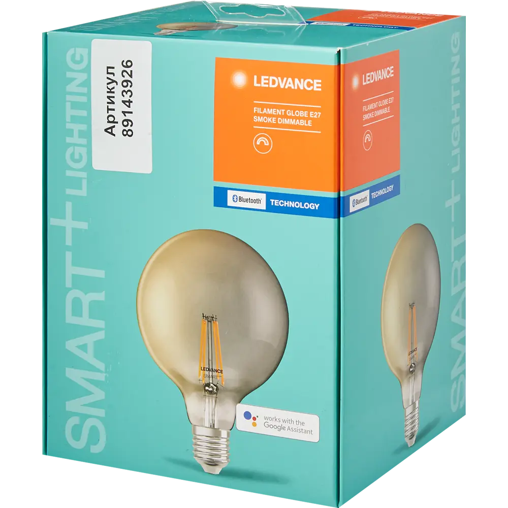 Лампа умная светодиодная Osram Smart Plus E27 220-240 В 6 Вт шар большой тонированная 600 лм, теплый белый свет LEDVANCE STLM-2060397 - Вид №3