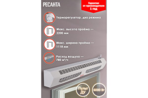 15838285 Тепловая завеса с пультом -6С 67/6/3 Ресанта ТЗ