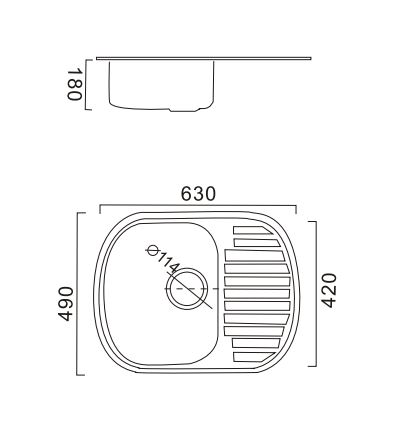 HBS4963 Кухонная мойка , матовая сталь Haiba  - Вид №2