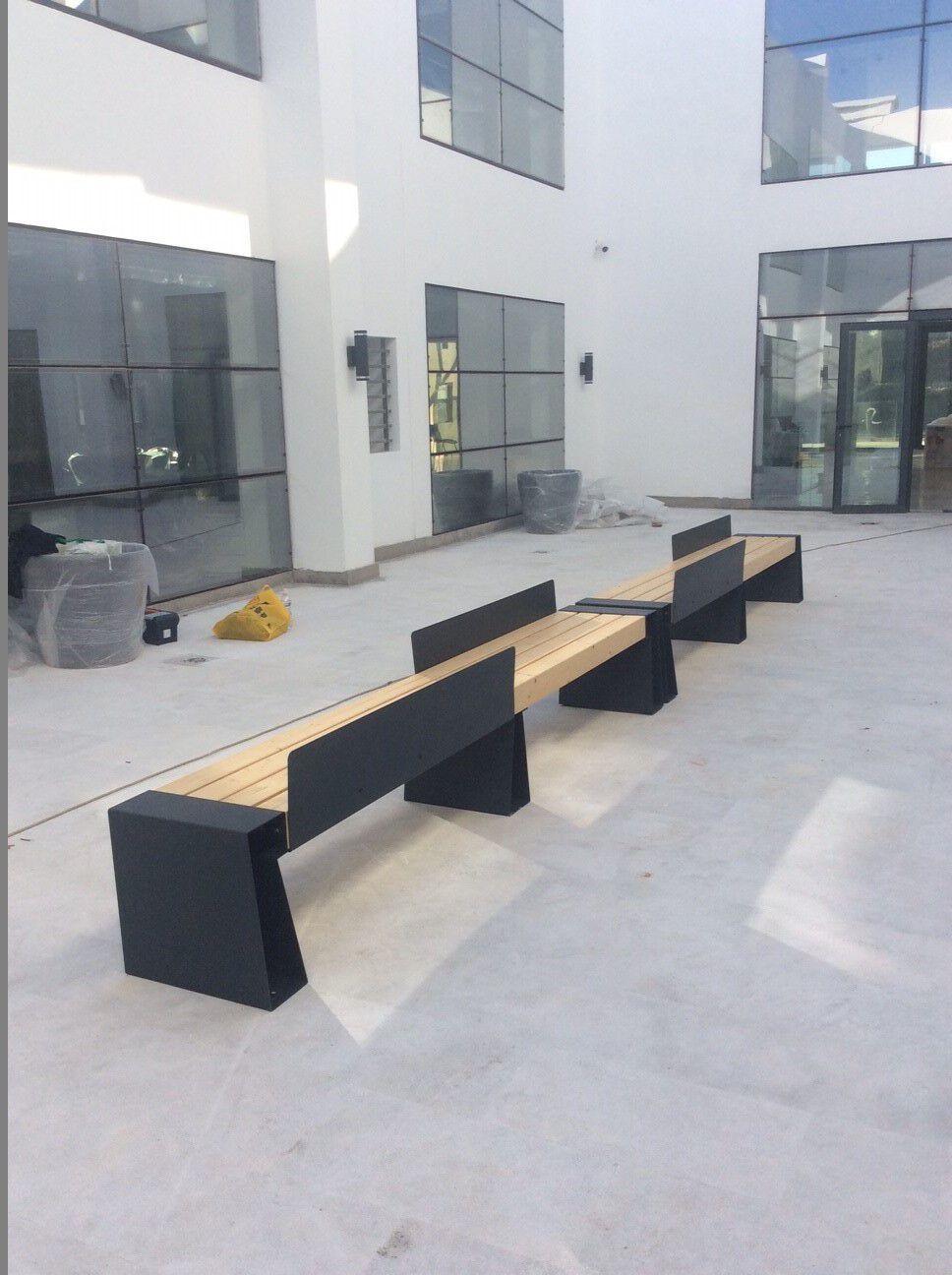 Стальная и деревянная скамья со спинкой CITYSì SEVEN ARCH-00143957 - Вид №5