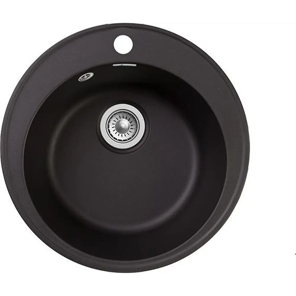 Кухонная мойка GRANFEST Quarz GF-Z-08 чёрная круглая 85226449 STLM-0060142 - Вид №1