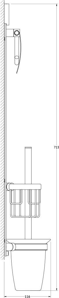 HAR 054 Штанга с 3-мя аксессуарами для туалета 72 cm ARTWELLE Harmonie - Вид №1