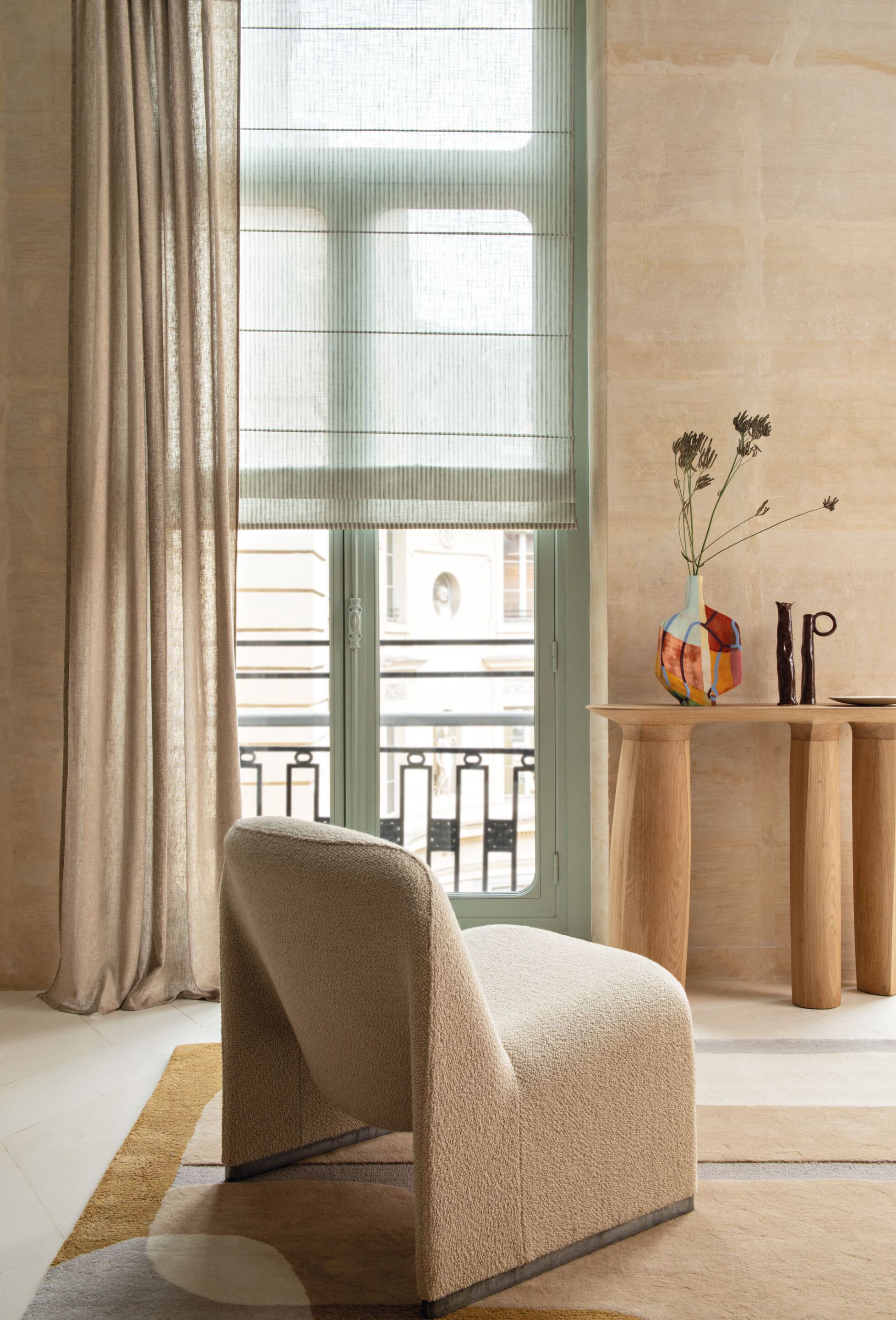 Полосатая вуаль ткань для штор Casamance Noce de lin ARCH-00114637