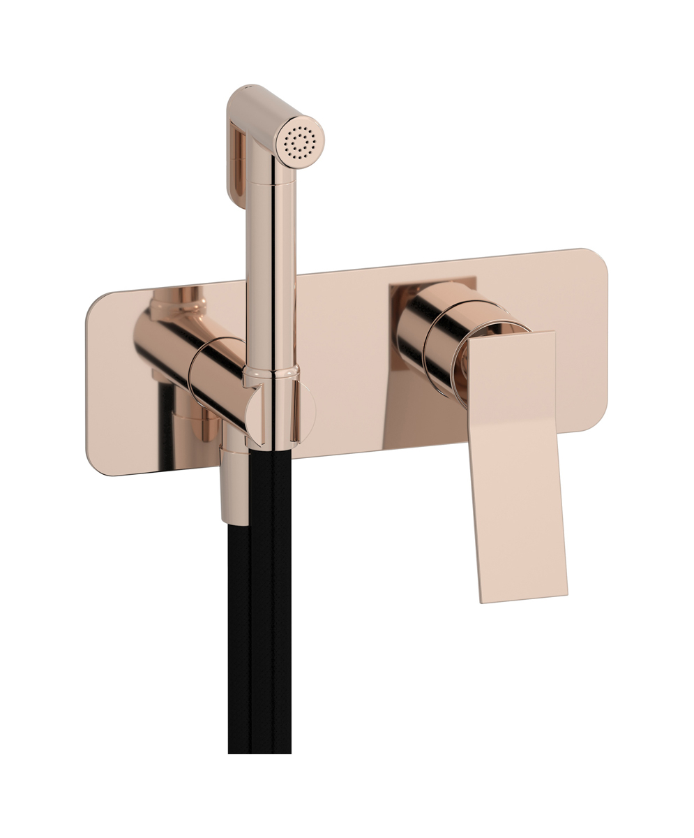 Внешние части гигенического душа со смесителем. WE ARE IB wa202cf Rose Gold Wave