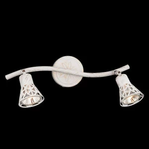 Спот настенный галогеновый на 2 лампы белый с золотом Eurosvet 20027/2 EUROSVET 20027 00-3926213 Белый