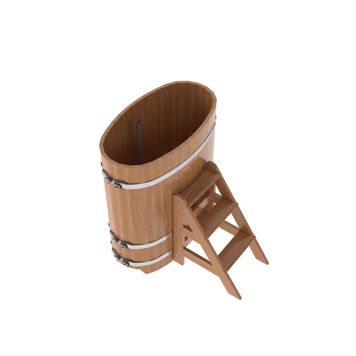 1252 Купель овальная из дуба 0,59х1,06х1,2 натуральная Alyarus  - Вид №1