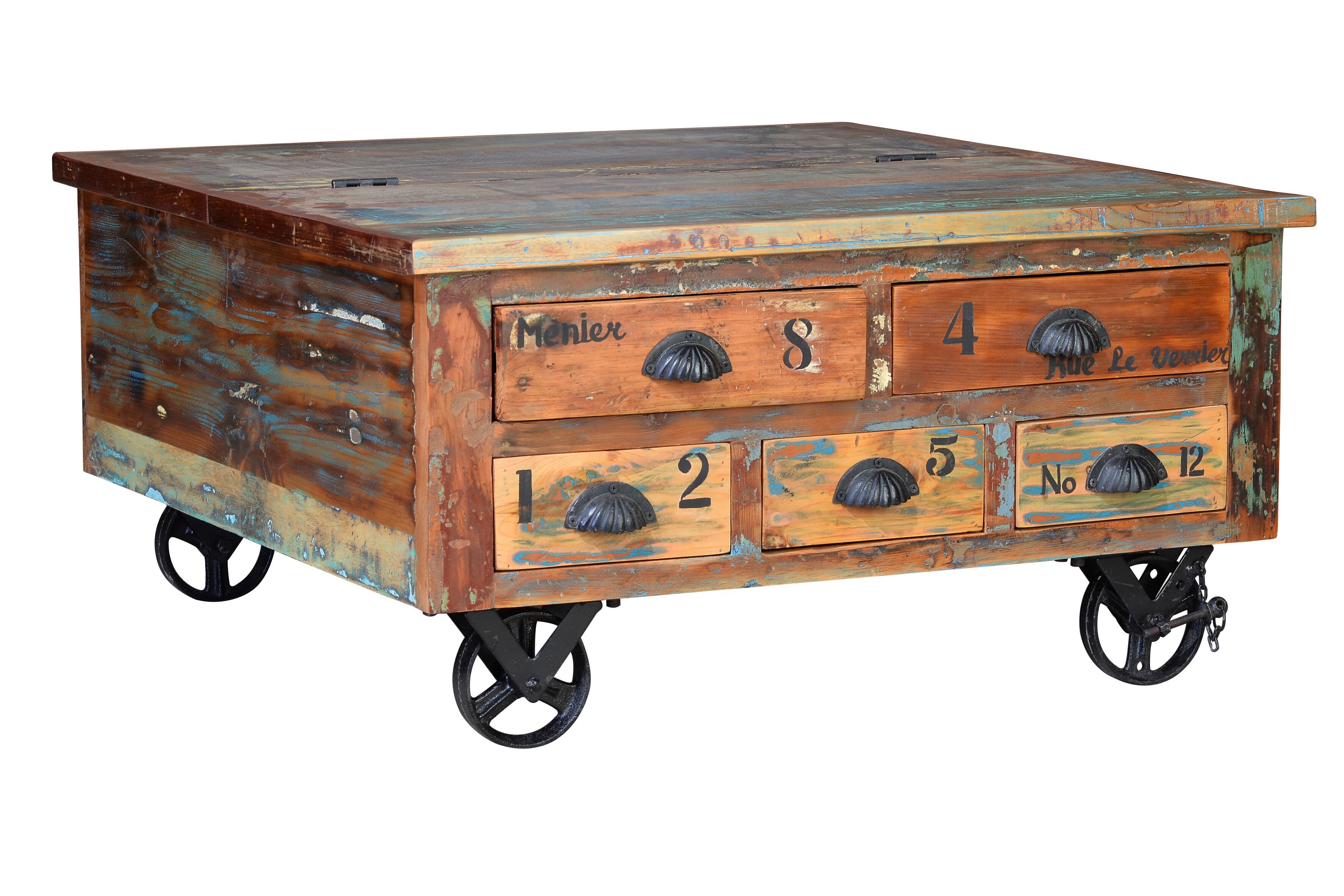 Деревянный прямоугольный журнальный столик с колесами Giner y Colomer Verrier ARCH-00125339 - Вид №1