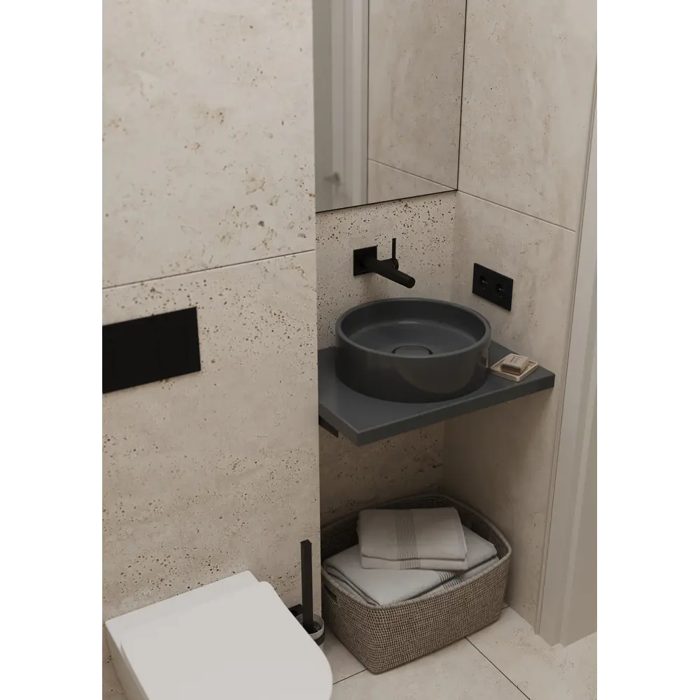 Столешница в ванную Scandi SC-120S 47x120x4 см литьевой мрамор цвет графит 83603369 STLM-2171641 Santreyd - Вид №5