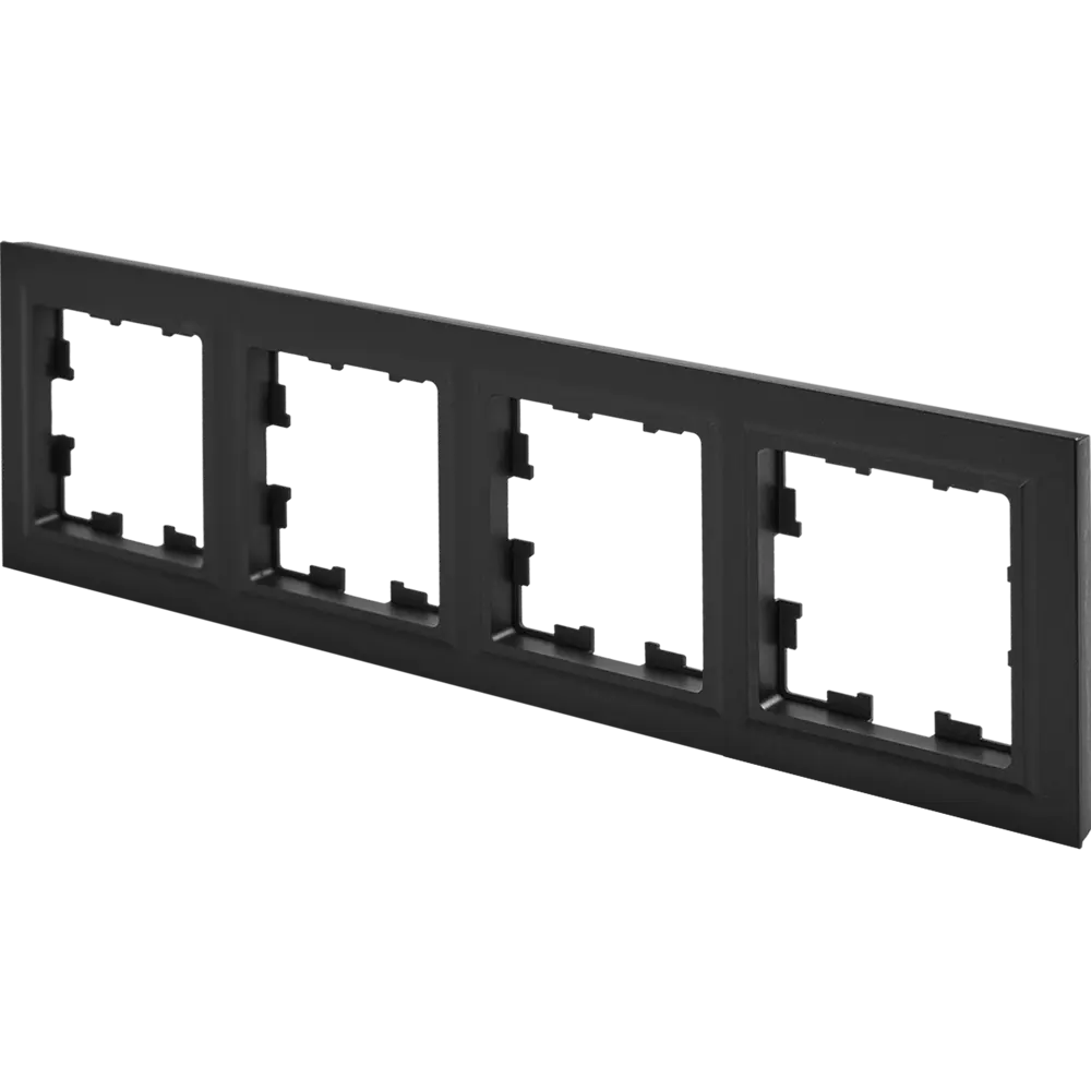 Рамка IEK Brite-4 для розеток и выключателей в черном цвете 87761334 STLM-1118836 - Вид №2