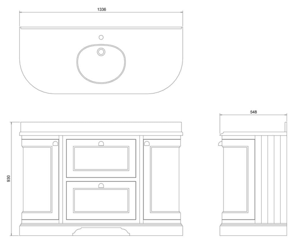 Напольный шкаф для умывальника из МДФ с ящиками Burlington MINERVA ARCH-00000701 - Вид №6