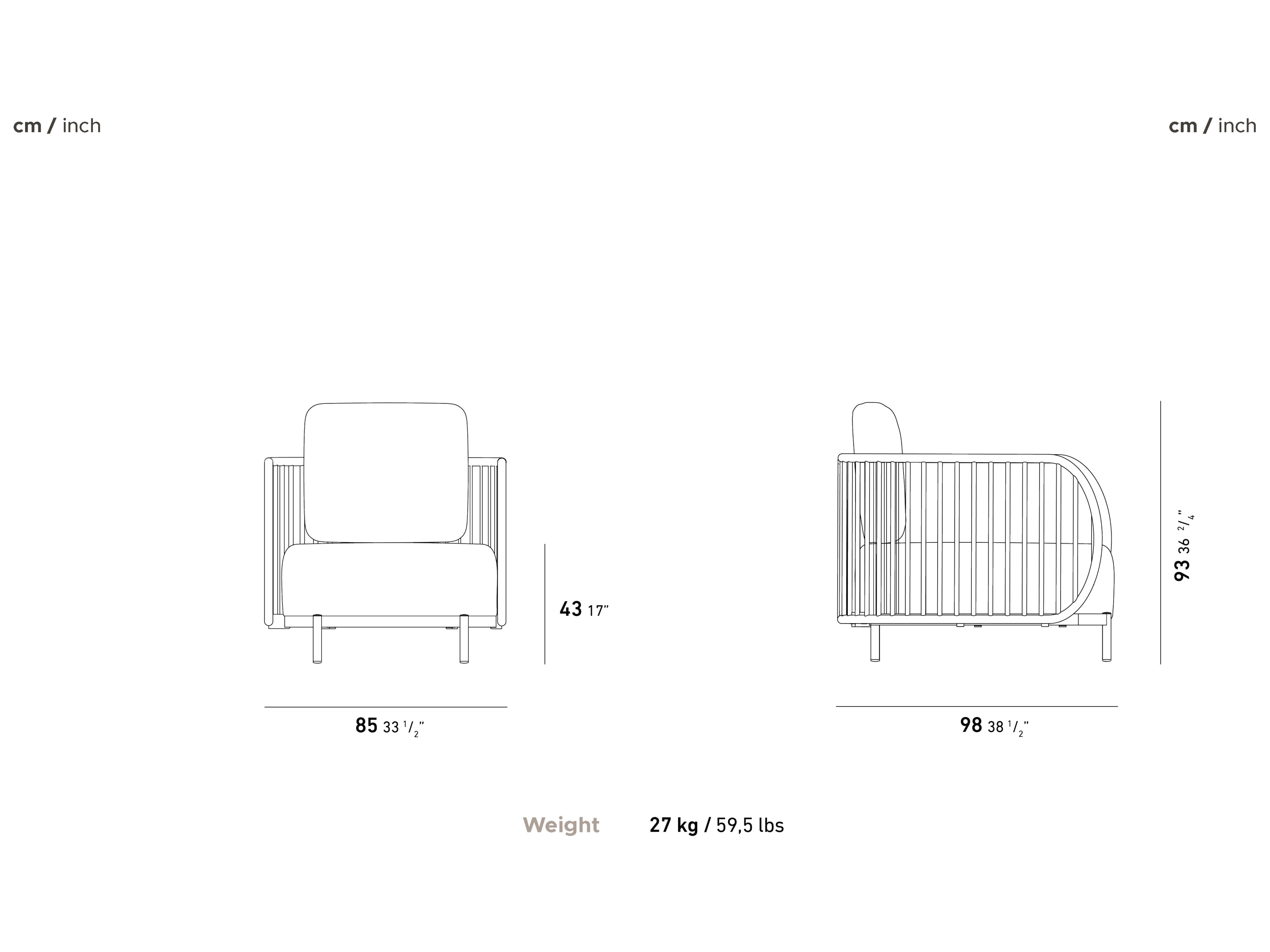 Алюминиевое садовое кресло, Sunbrella® и веревка YAAZ Ova ARCH-00008547 - Вид №2