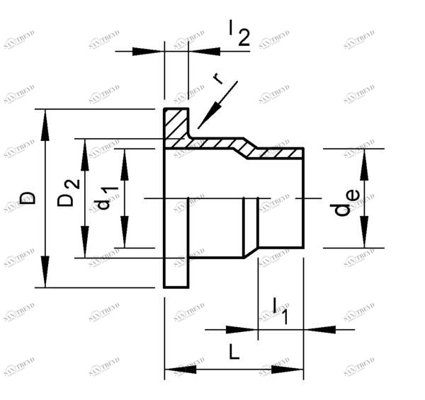 SANIT 616446 Выход помощь, PP, короткие, SDR 11 