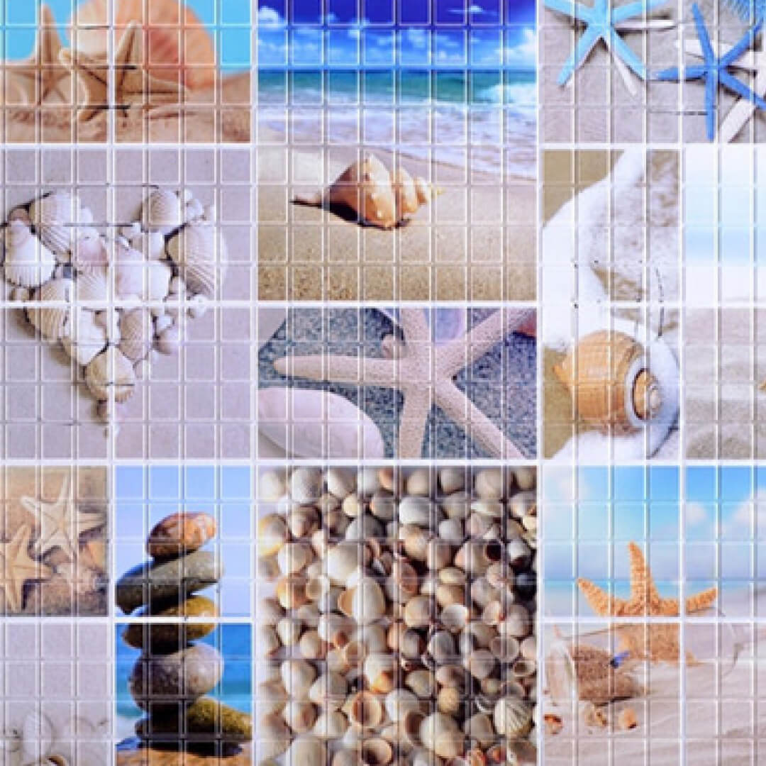 Панель ПВХ 0,3 мозаика Морской берег STELLA Бюджет STSR-689