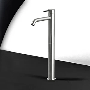 Смеситель для раковины сталь матовая с черной ручкой Toki Radomonte TKI6SCIL12