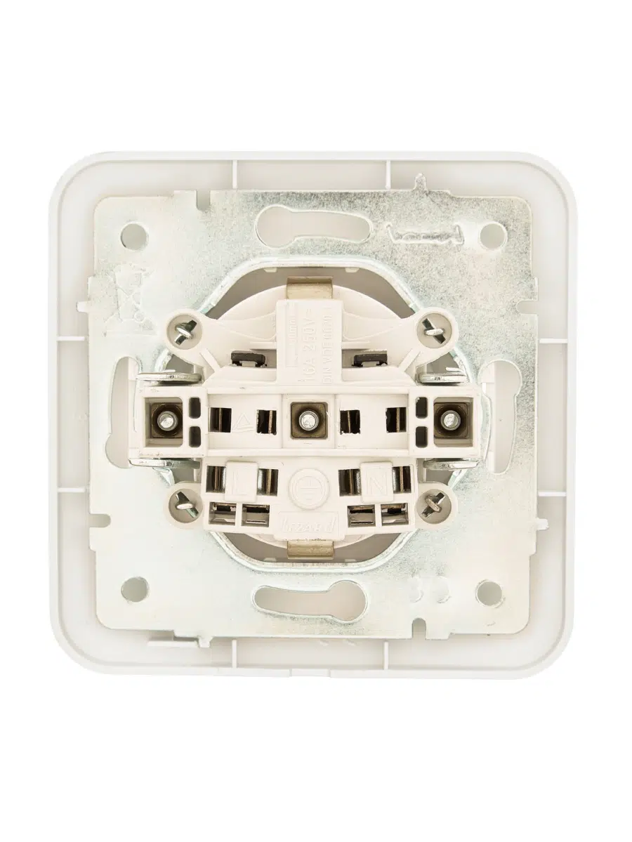 ASTI Розетка с/з с крышкой ПБТ жемчужно-белый перламутр LEZARD 7081-3030-123B - Вид №2
