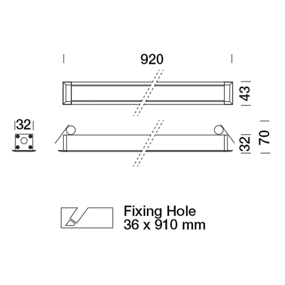 8492761 Встраиваемый в потолок светильник Platek MINI CORNICHE Incasso soffitto  MINI CORNICHE Ceiling recessed 900 mm - LED 4000K 13°  - Вид №10