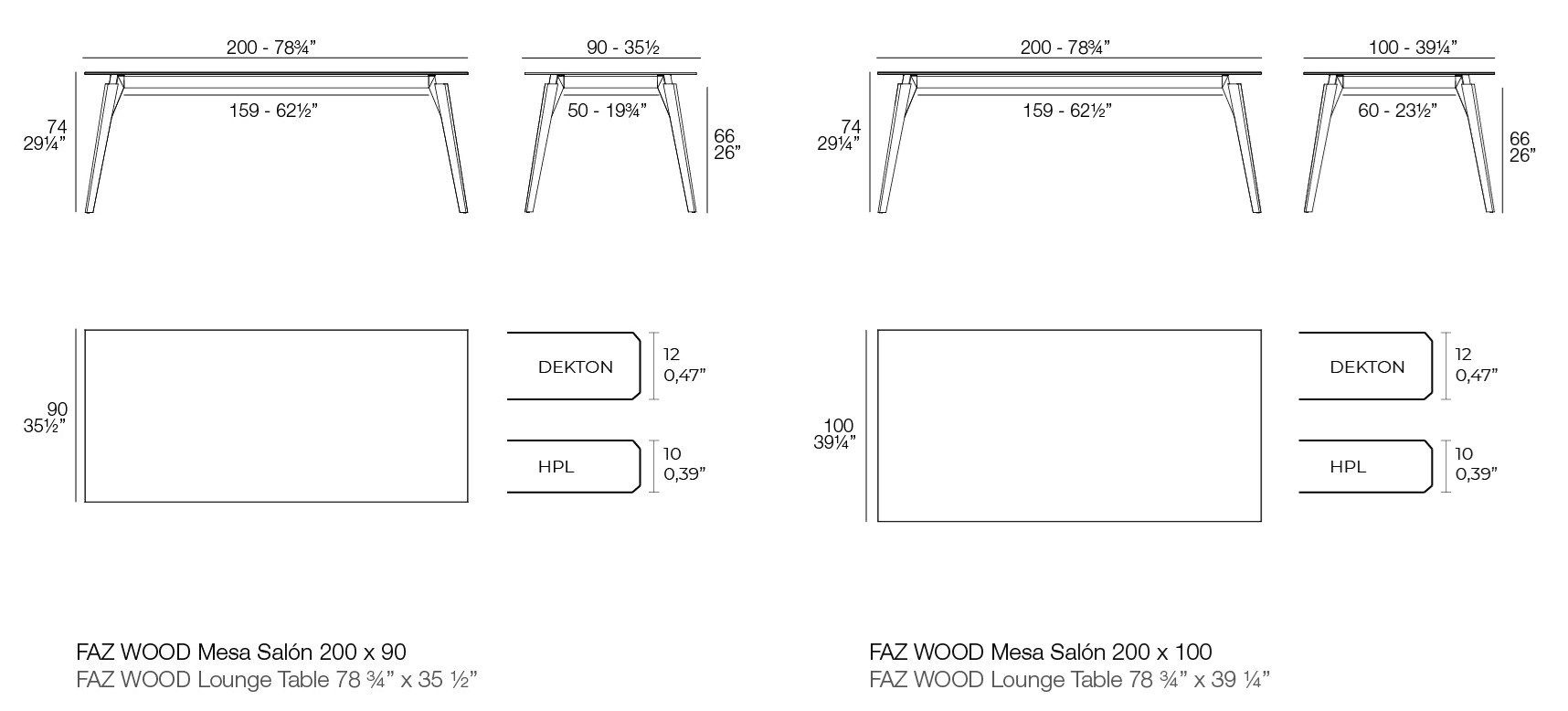 Прямоугольный садовый стол HPL Vondom Faz Wood ARCH-00103580 - Вид №2