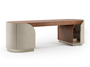 Кожаный стол с ящиками