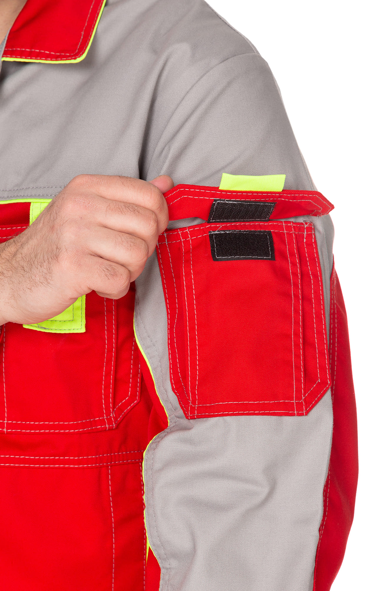65322 Костюм "Профессионал-2" красный-светло-серый  Летняя спецодежда  размер 64-66/170-176  - Вид №14