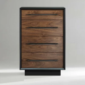 Комод с 4 ящиками 104 см американский орех Garon ACWD GARON 00-3981962 Коричневый;орех;черный