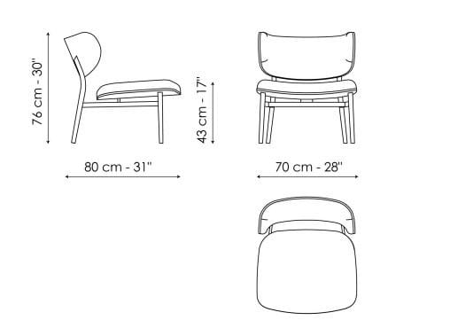 Тканевое кресло BONALDO Noor ARCH-00081304 - Вид №2