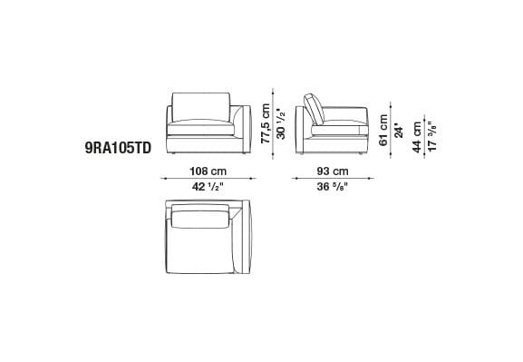Угловой диван из ткани B&B Italia Ричард ARCH-00040927 - Вид №6
