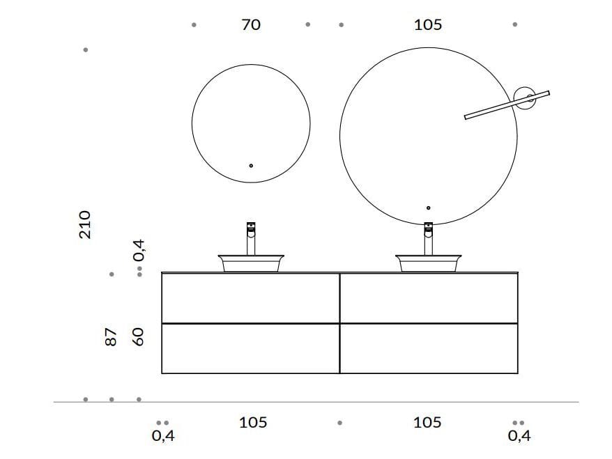 Подвесной шкаф для ванной комнаты с ящиками Gruppo Geromin Eclipse ARCH-00070079 - Вид №2