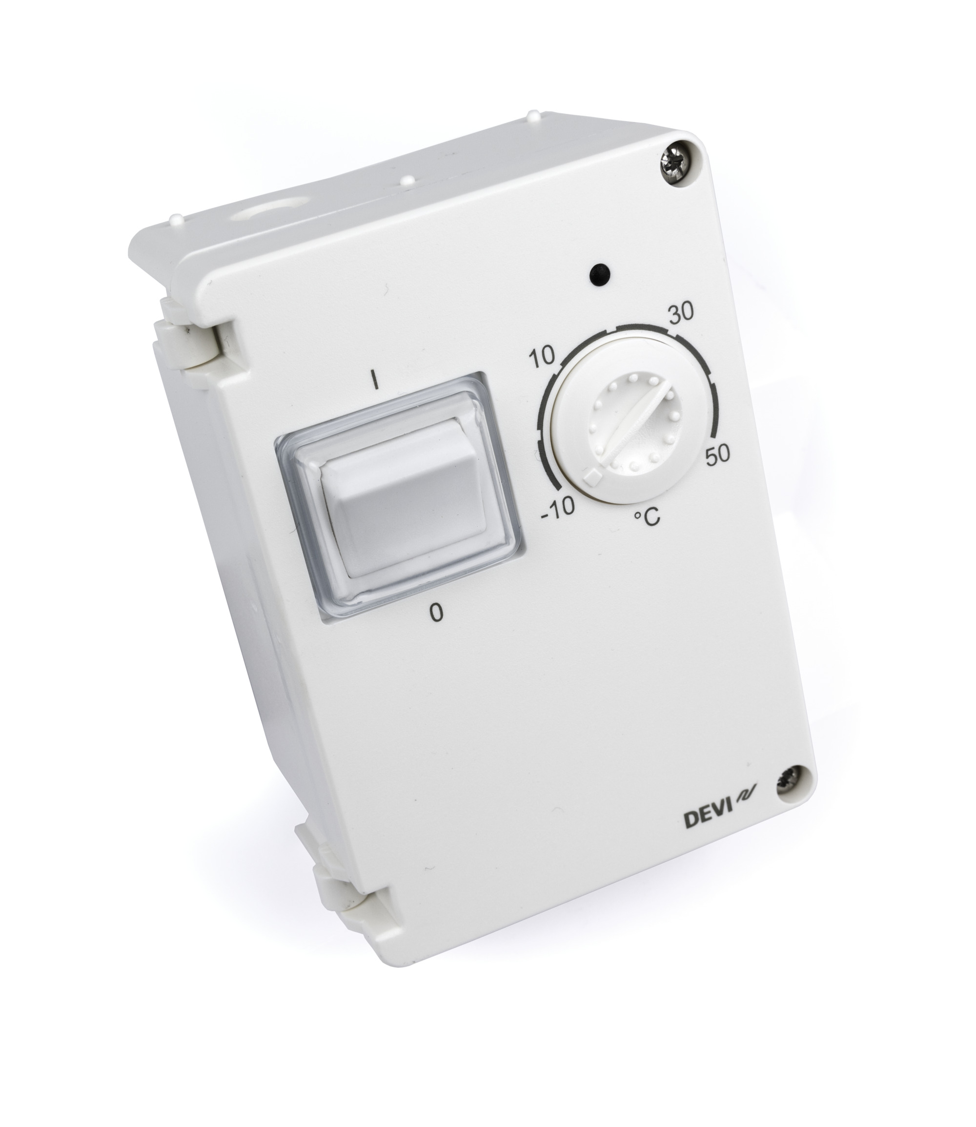 Danfoss DEVIreg™ 610 — терморегулятор для управления системами защиты от обледенения, отопления, кондиционирования, подогрева труб, емкостей, обогрева помещений и подогрева полов DEVIreg 610 терморегулятор с датчиком 140F1080  - Вид №1