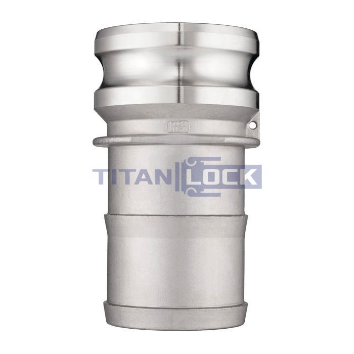 Камлок нержавеющий тип E, ниппель с хвостовиком 2 1/2", AISI316, TL250ESS316 TITAN LOCK 