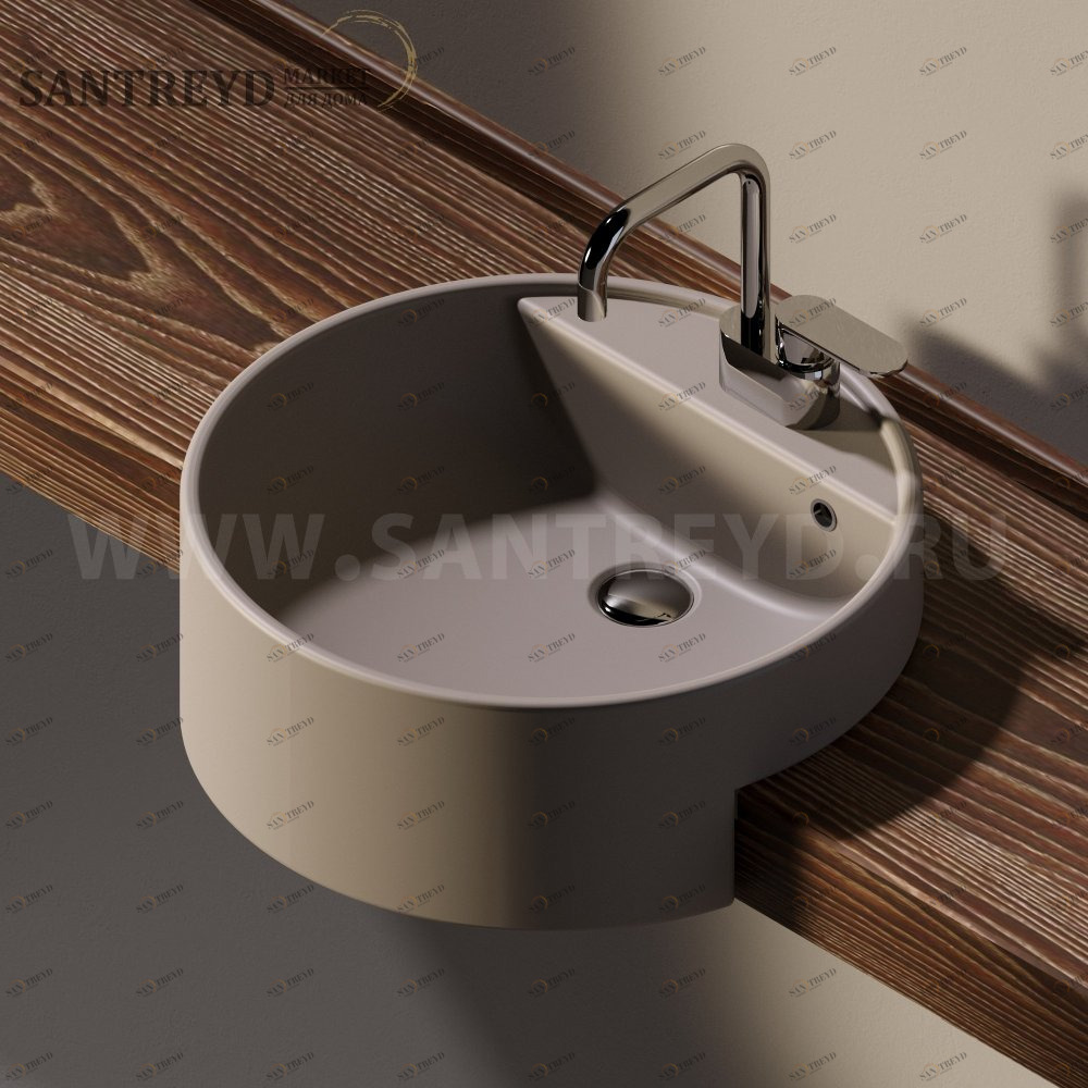 5054.1019 Полувстраиваемая раковина консольная 50 см бежевая Flaminia Twin Ceramica Flaminia 50541019