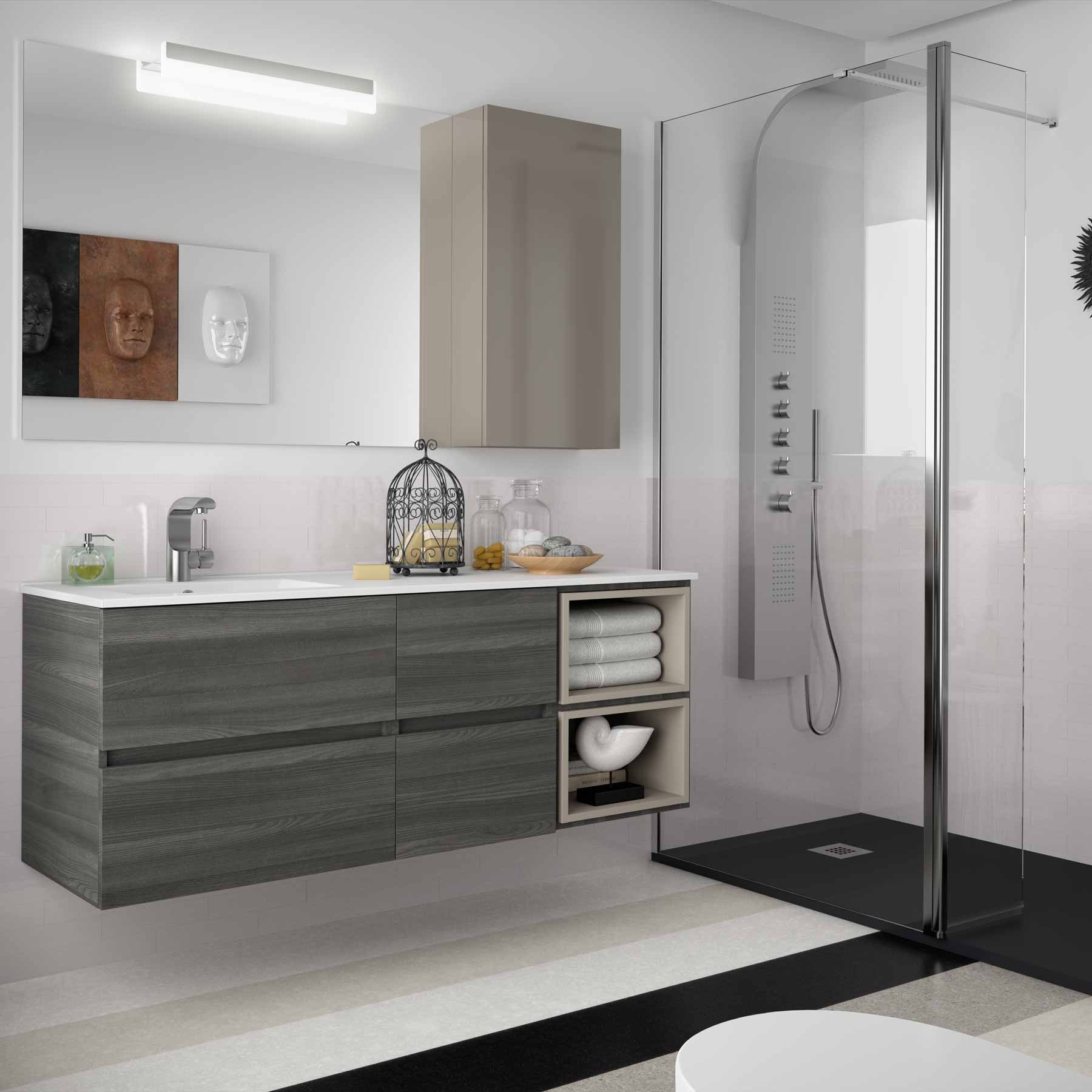 24807 SALGAR Раковина SOFIA 1405 Тумба для хранения справа MINERALMARMO 1405 x 15 x 460 - Вид №3