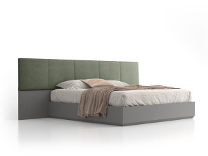 Деревянная кровать для хранения с мягким изголовьем