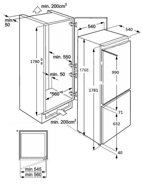 5371040 Встраиваемый холодильник LEX RBI 201 NF STDN-0111118 - Вид №1