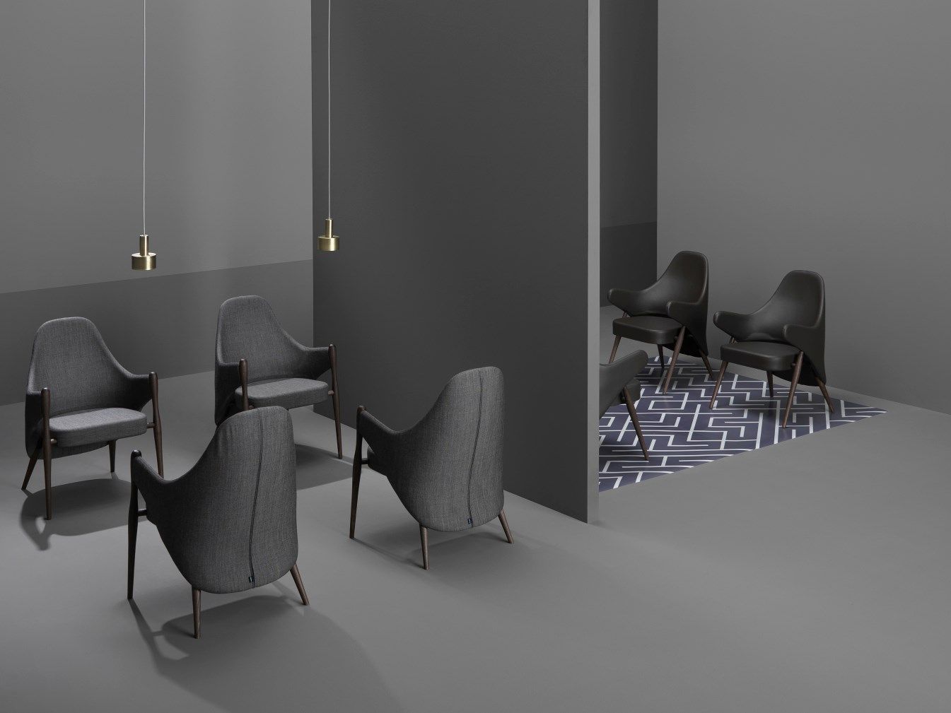 Тканевое кресло с подлокотниками PIAVAL LIV-Contract ARCH-00045296 - Вид №4