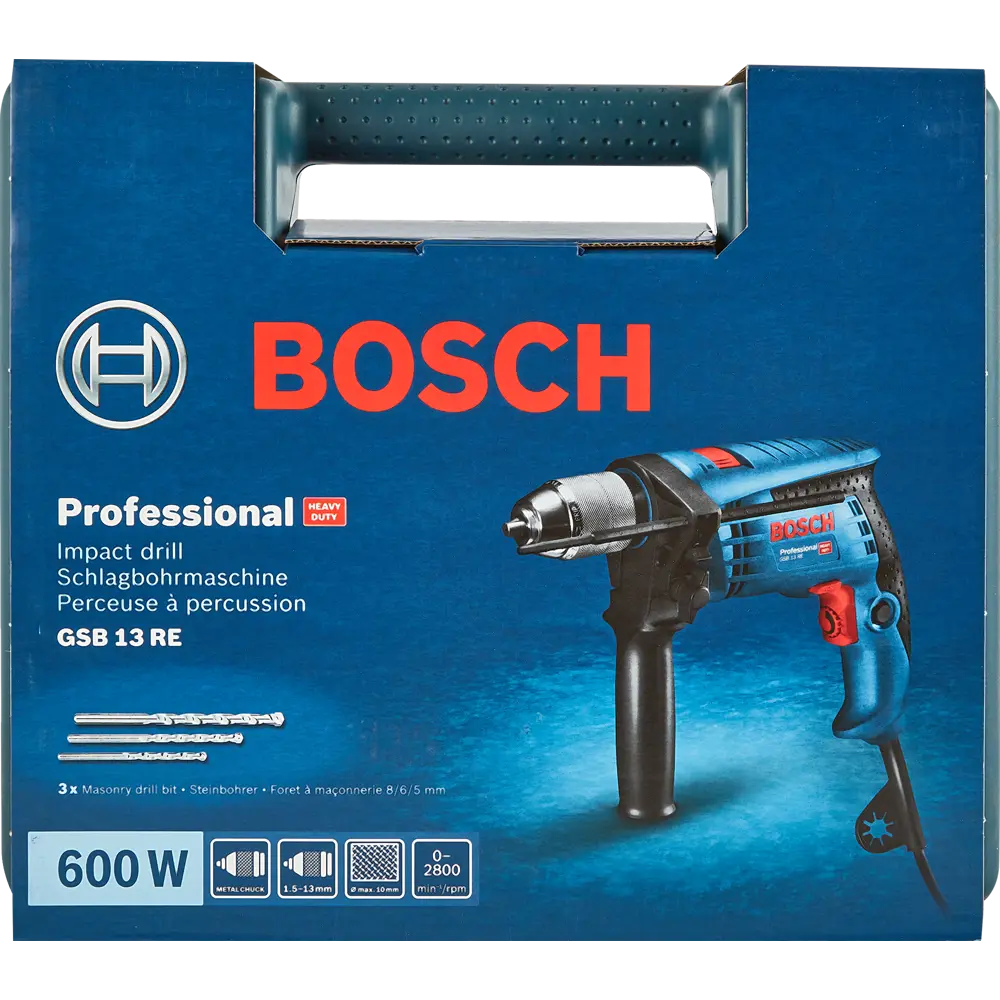 Дрель ударная сетевая Bosch Professional GSB 13 RE, 600 Вт 19387032 STLM-2193250  - Вид №13